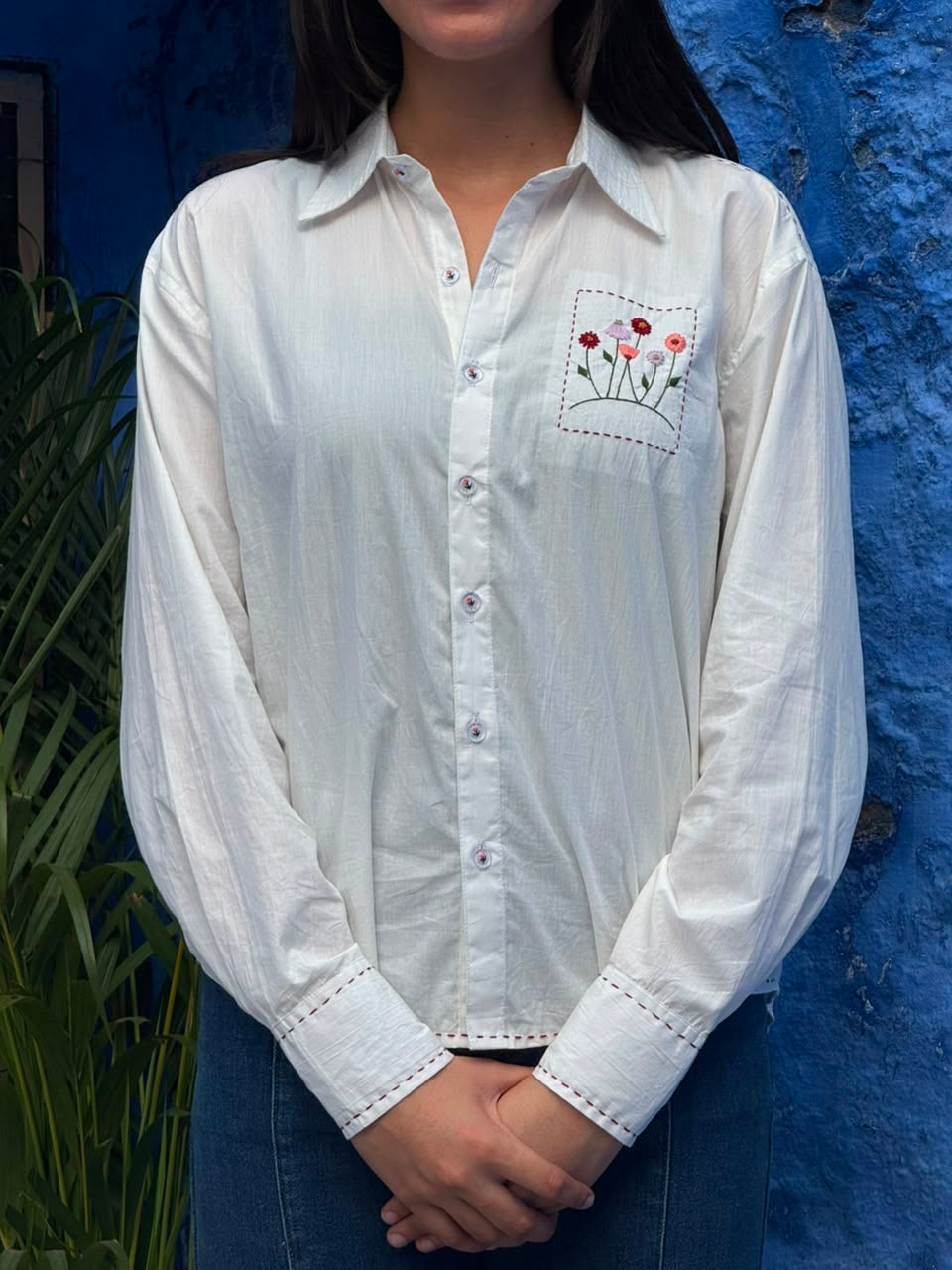 Jasmine – Hand Embroidered Shirt